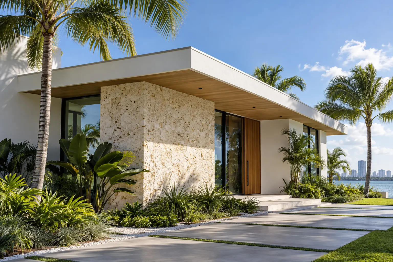 Concept visualization of a low-slope roof on a Miami-area building