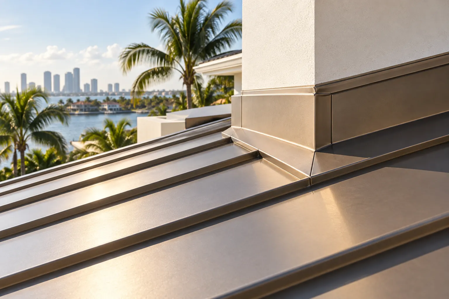 Concept image of a South Florida metal roof detail.