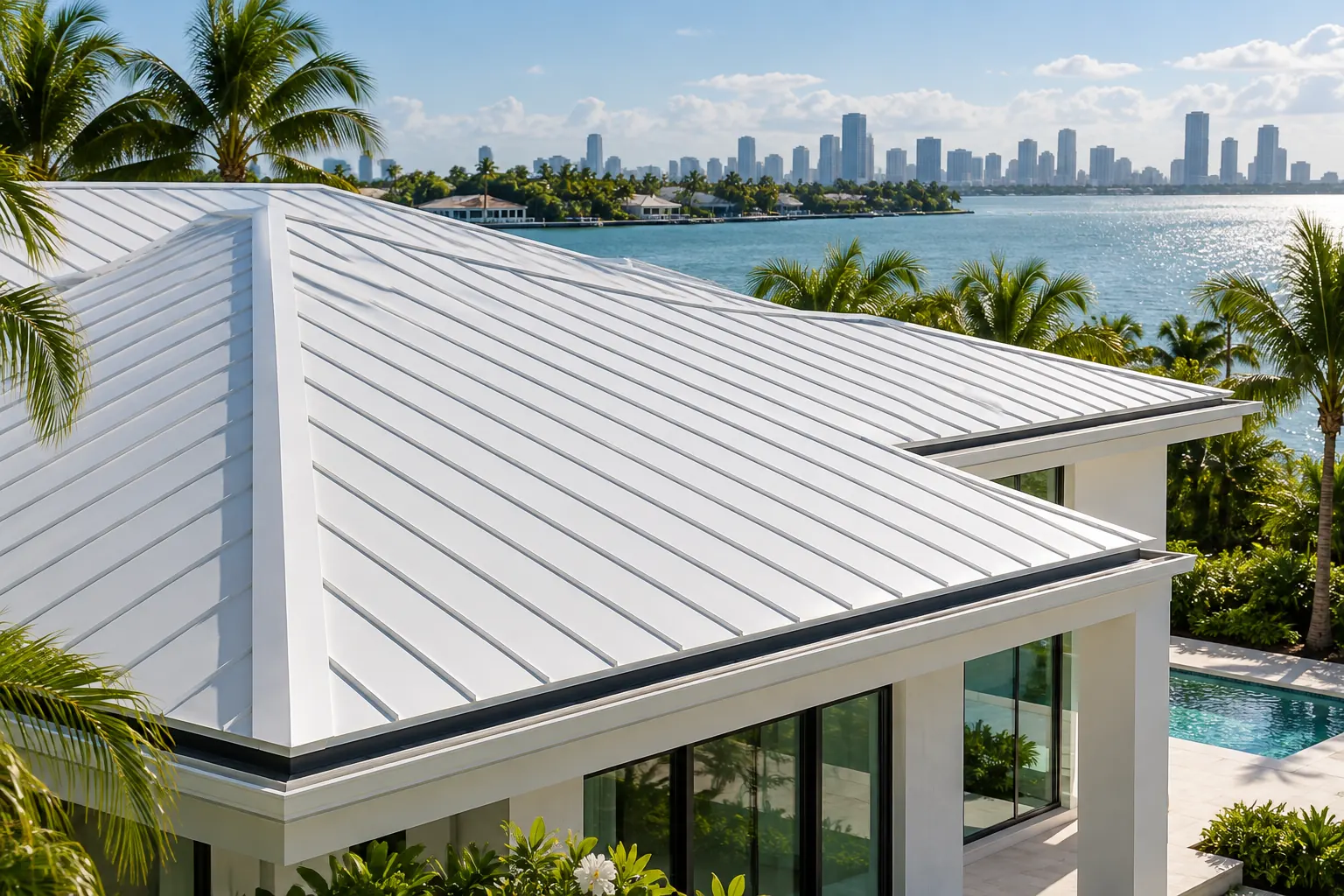 Concept visualization of sloped roof planes in Miami